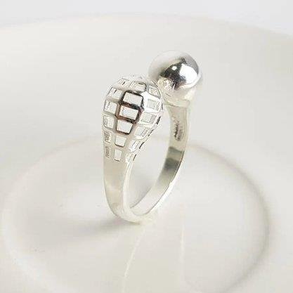 ANEL ARO REGULAVEL PONTA ESFERA VAZ/LISA | BANHO DE PRATA