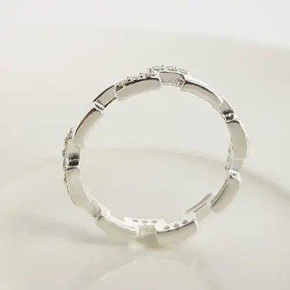 ANEL ARO TODO EM FILETES ZIGZAG CRAV/LISO PRATA 925