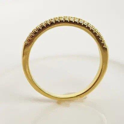 ANEL MEIA ALIANCA 2 FILETE CRAV | BANHADO EM OURO 18K