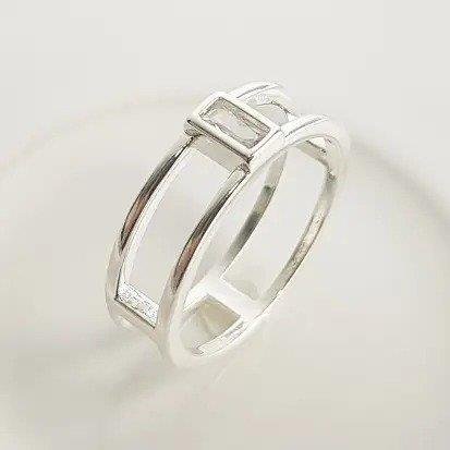 ANEL ARO DUPLO 1 FILETE BAGUETE 3 LISOS | BANHO DE PRATA