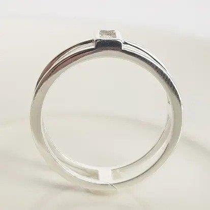 ANEL ARO DUPLO 1 FILETE BAGUETE 3 LISOS | BANHO DE PRATA