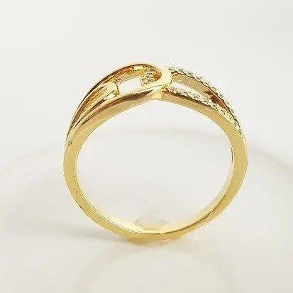 ANEL ARO DUPLO EM GOTA LISO/CRAV | BANHADO EM OURO 18K