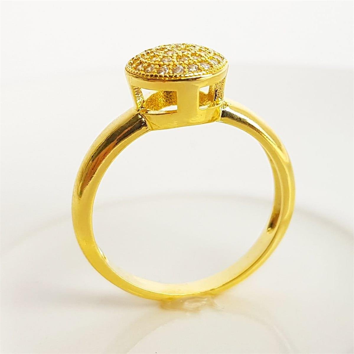 ANEL CHUVEIRINHO CAIXA ALTA CRAVEJADO 9MM | BANHADO EM OURO 18K 