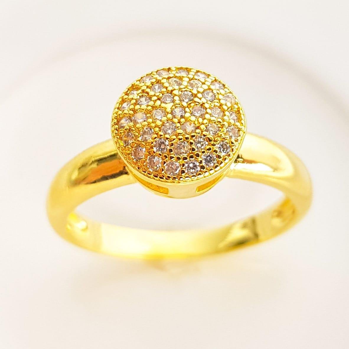 ANEL CHUVEIRINHO CAIXA ALTA CRAVEJADO 9MM | BANHADO EM OURO 18K 