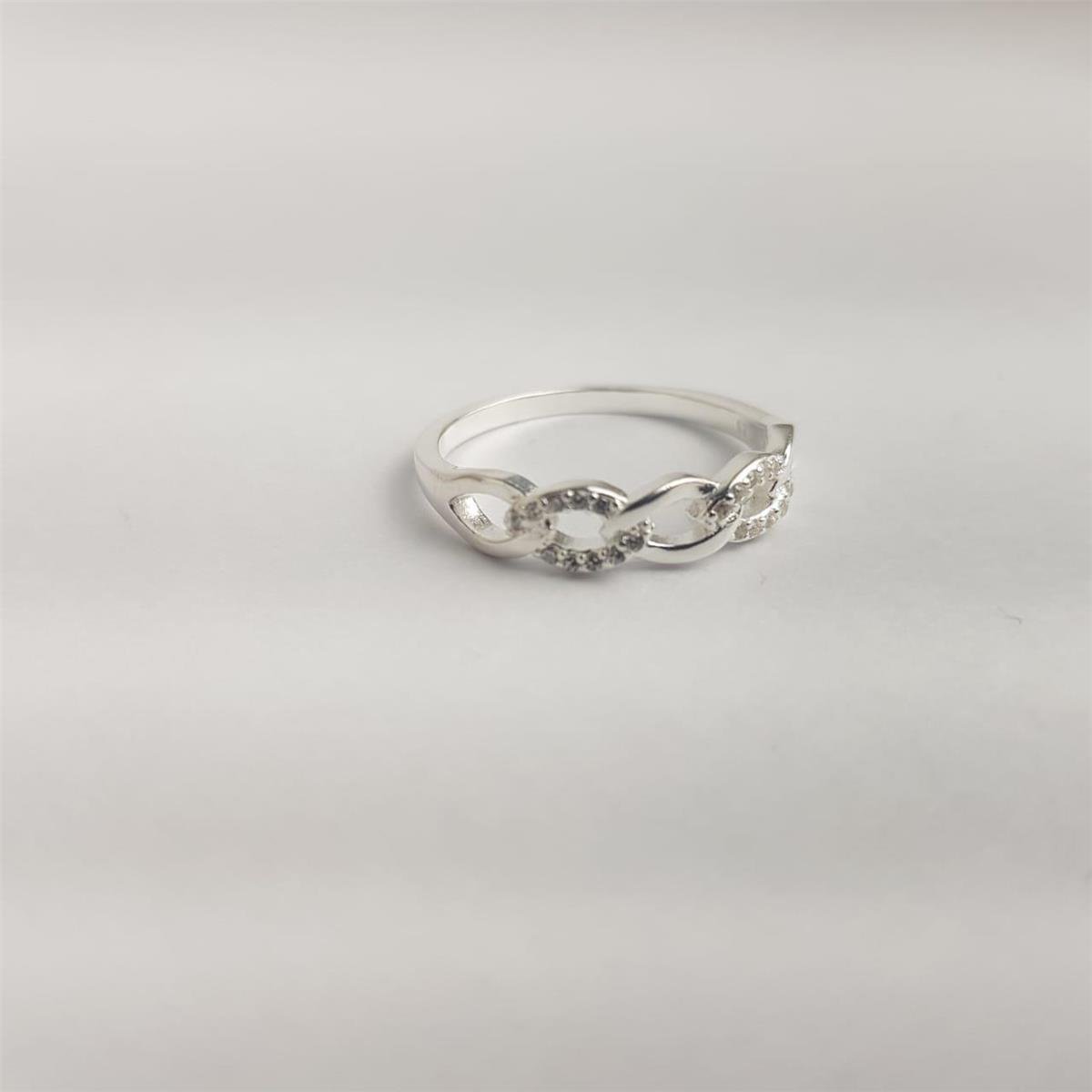 ANEL ARO FRENTE EM ELOS CRAVEJADOS LISO | PRATA 925