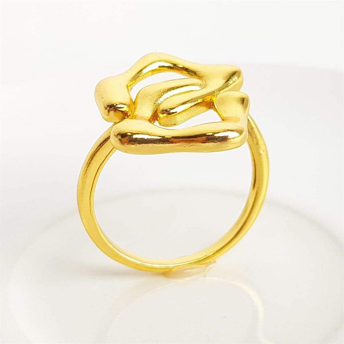 ANEL ARO LISO FRENTE ORGÂNICA LISA| BANHADO EM OURO 18K 