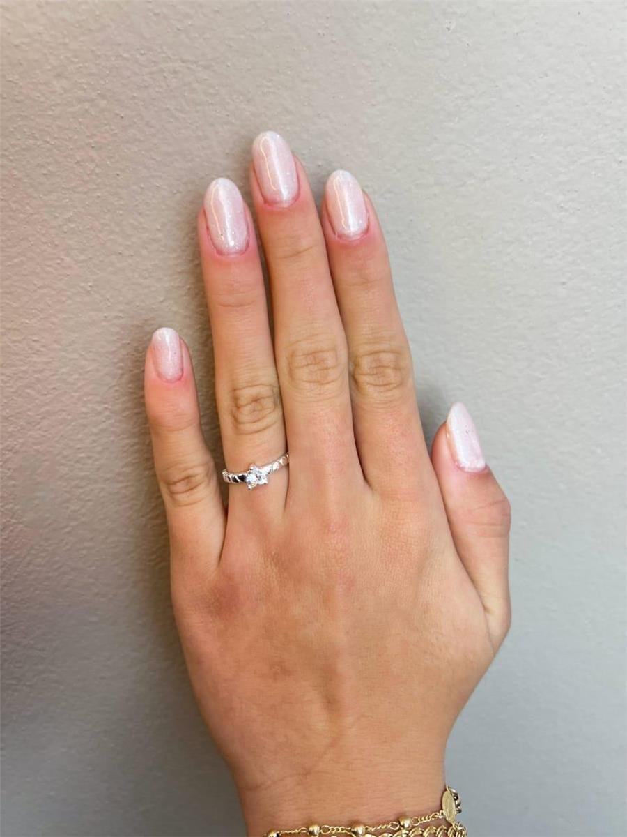 ANEL ARO EM CORAÇÕES LISOS AO MEIO COM ZIRCÔNIA CRISTAL | PRATA 925