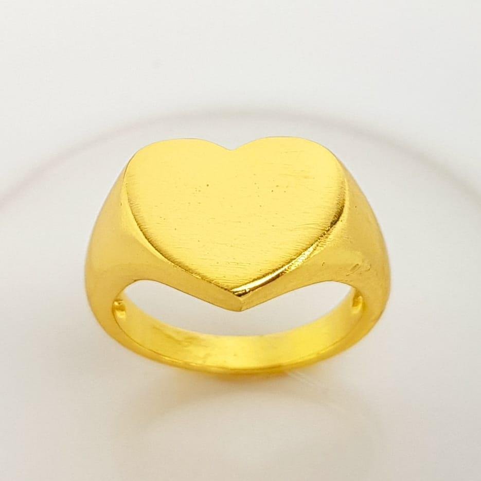 ANEL ARO LISO CORAÇÃO BALOADO | BANHADO EM OURO 18K 