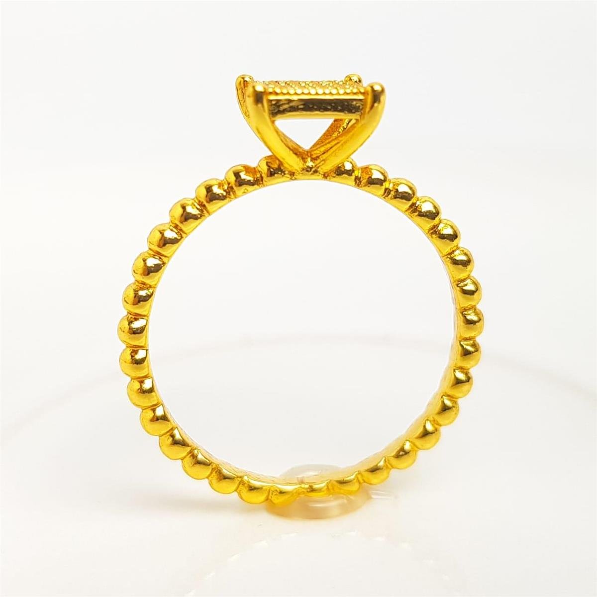 ANEL ARO EM BOLINHAS QUADRADO CRAVEJADO | BANHADO EM OURO 18K 