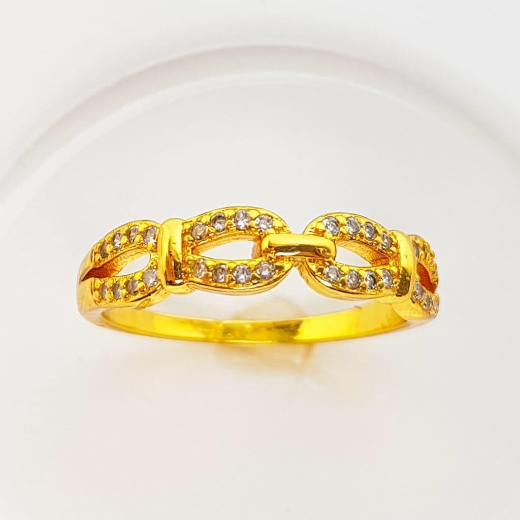 ANEL ARO EM ELOS REDONDOS VAZADO CRAVEJADO | BANHADO EM OURO 18K 