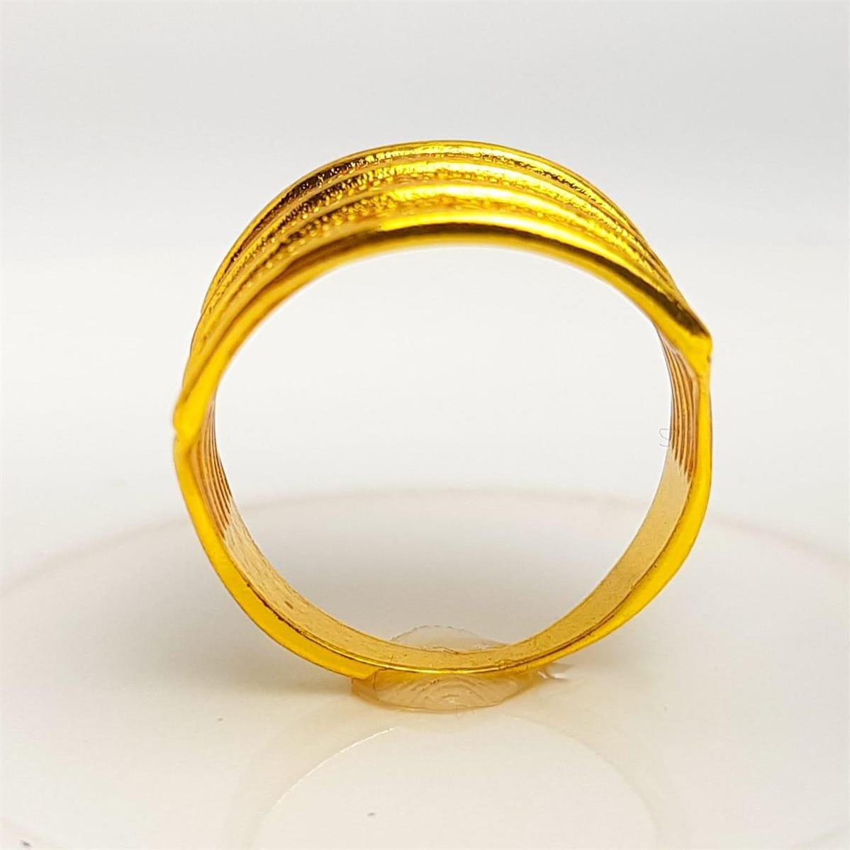 ANEL EM 4 AROS LISOS MEIO ENTRELAÇADO | BANHADO EM OURO 18K 