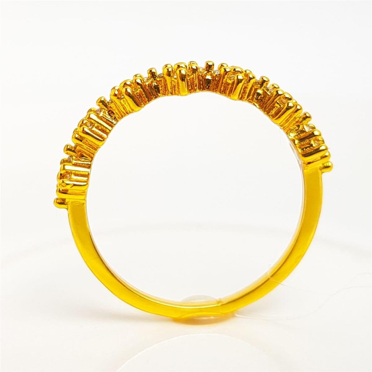 ANEL ARO EM 7 FLORES CRISTAIS | BANHADO EM OURO 18K 