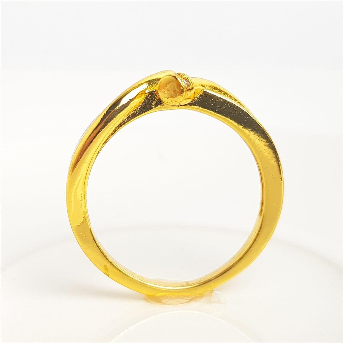 ANEL ARO INSPIRAÇÃO CARTIER COM FILETE ENTRELAÇADO PONTA CRAVEJADA|BANHADO EM OURO 18K 