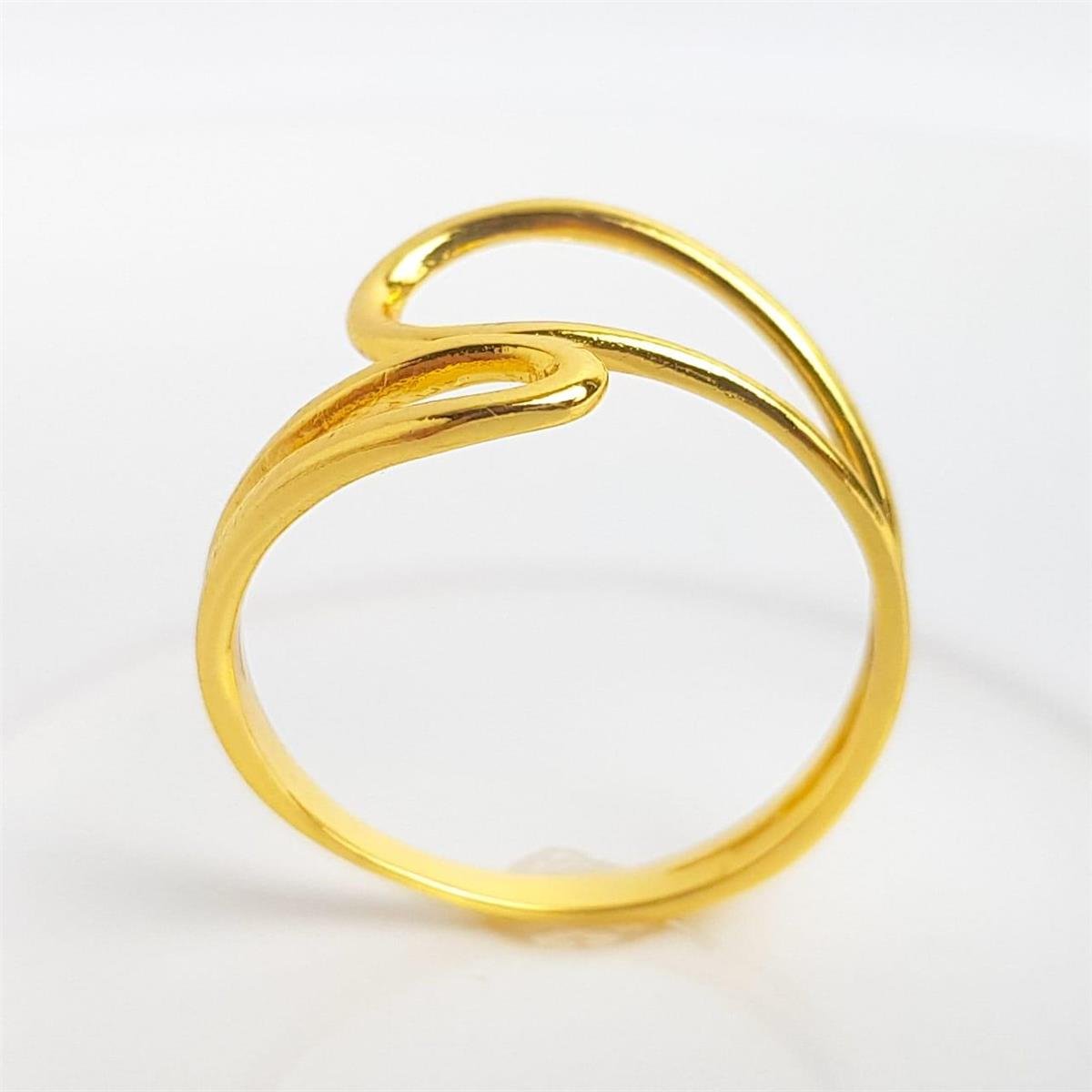 ANEL REGULÁVEL ARO PONTAS EM GOTA VAZADA LISA|BANHADO EM OURO 18K 