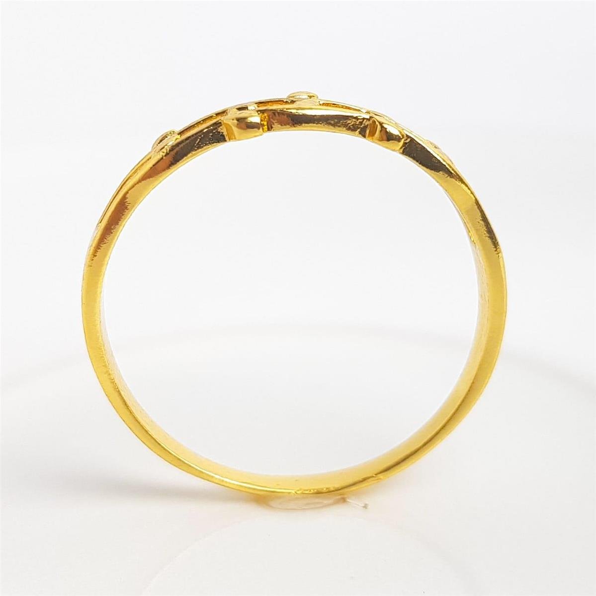 ANEL ARO DUPLO ONDULADO MINI GOTINHAS LISAS | BANHADO EM OURO 18K 