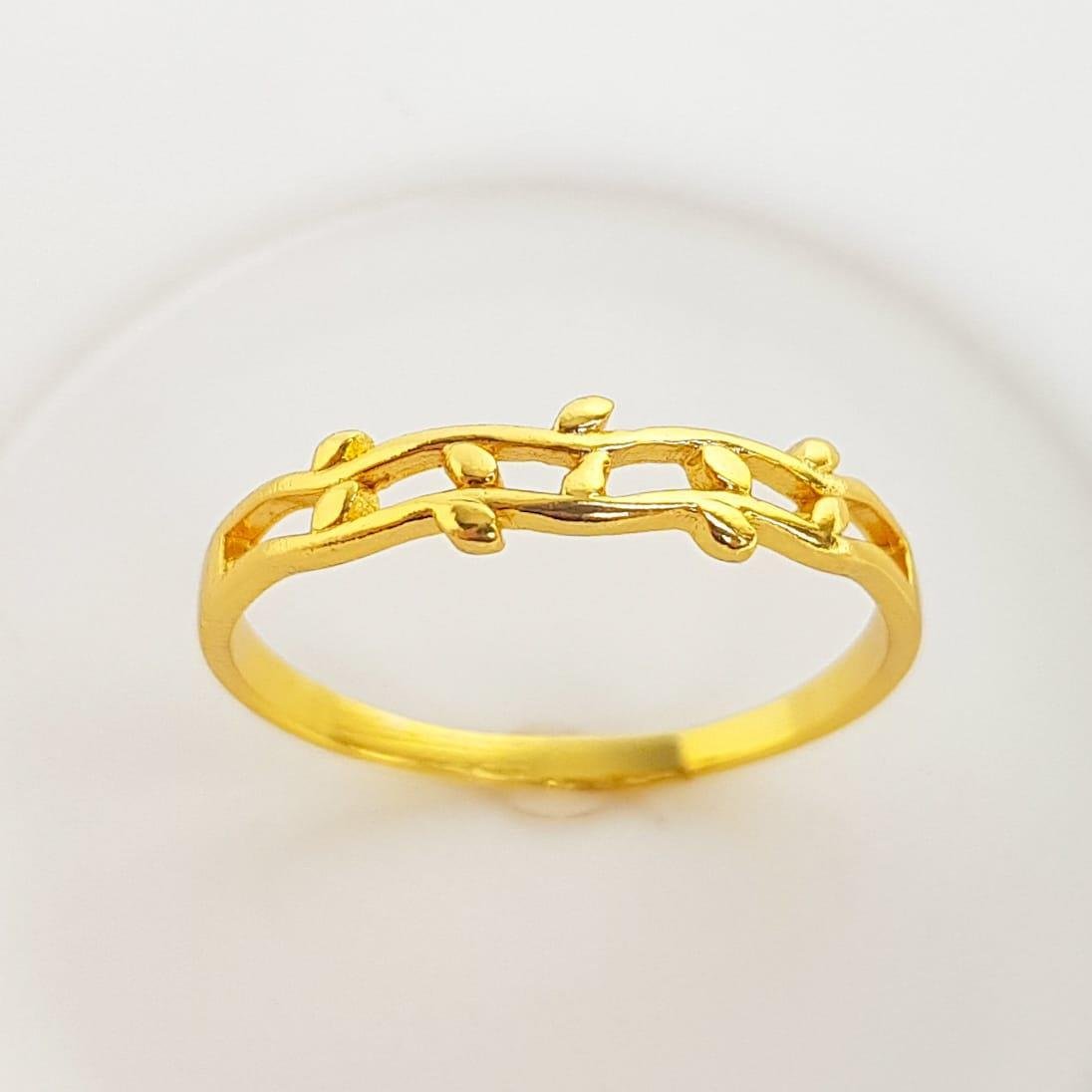 ANEL ARO DUPLO ONDULADO MINI GOTINHAS LISAS | BANHADO EM OURO 18K 