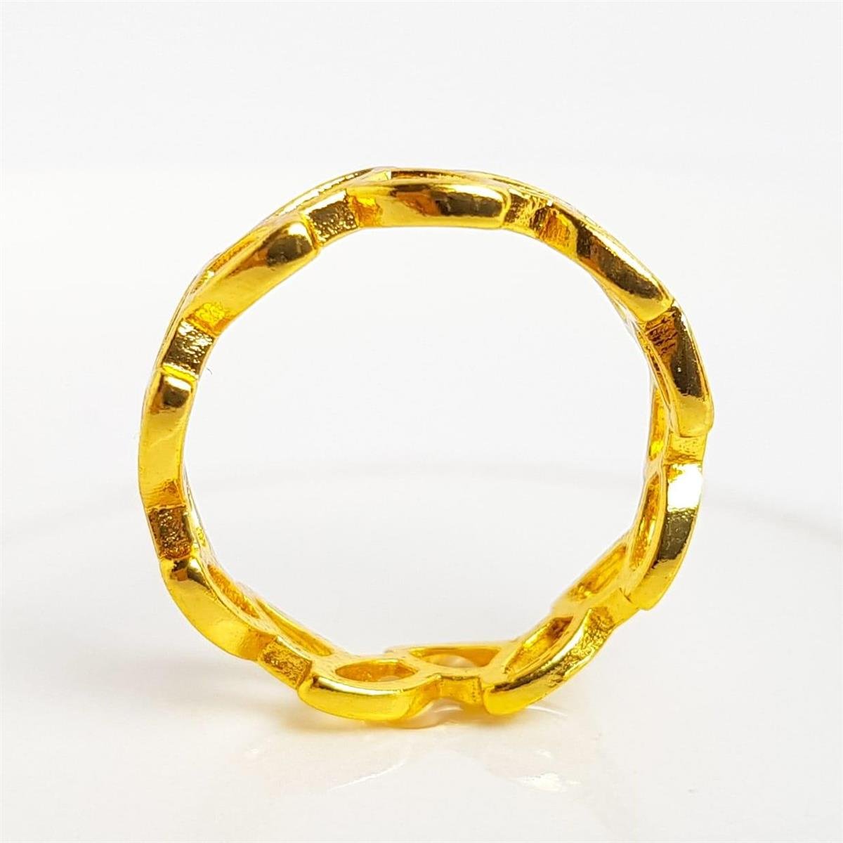 ANEL ARO EM GOTAS VAZADAS LISAS | BANHADO EM OURO 18K 