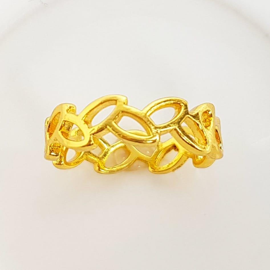 ANEL ARO EM GOTAS VAZADAS LISAS | BANHADO EM OURO 18K 