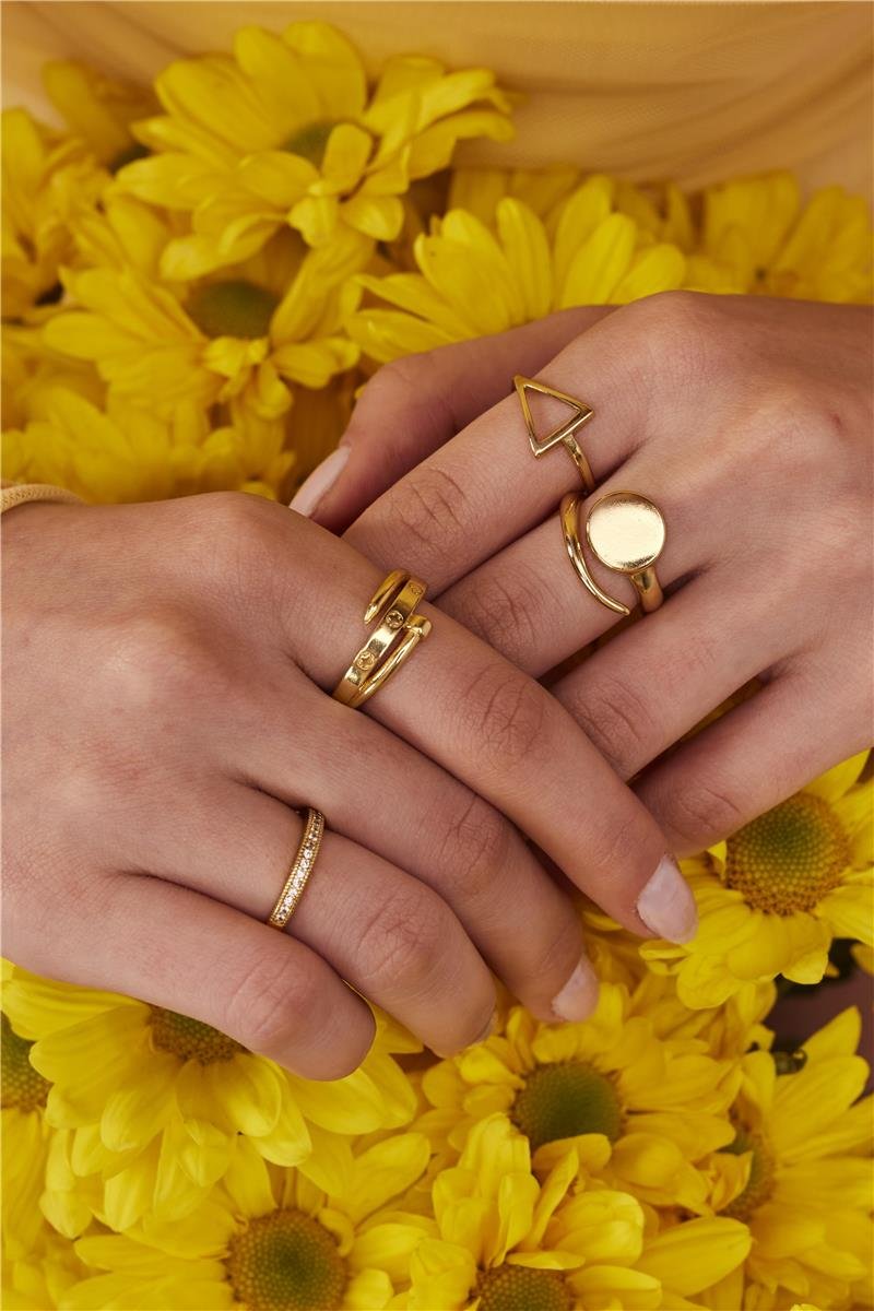 ANEL INSPIRAÇÃO CARTIER REDOR ARO ENTRELAÇADO | BANHADO EM OURO 18K 