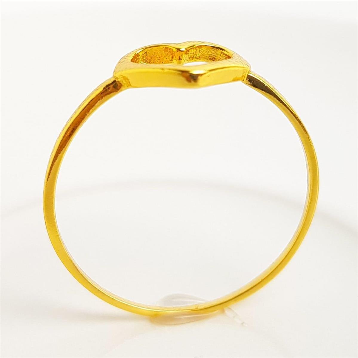 ANEL ARO LISO CORAÇÃO VAZADO AO MEIO| BANHADO EM OURO 18K 