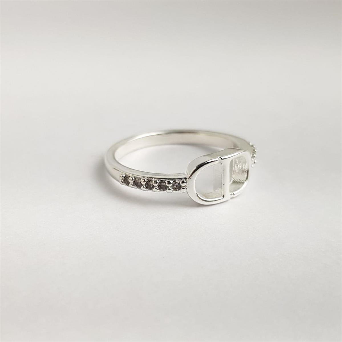 ANEL ALTA JOALHERIA ARO CRAVEJADO | BANHO DE PRATA