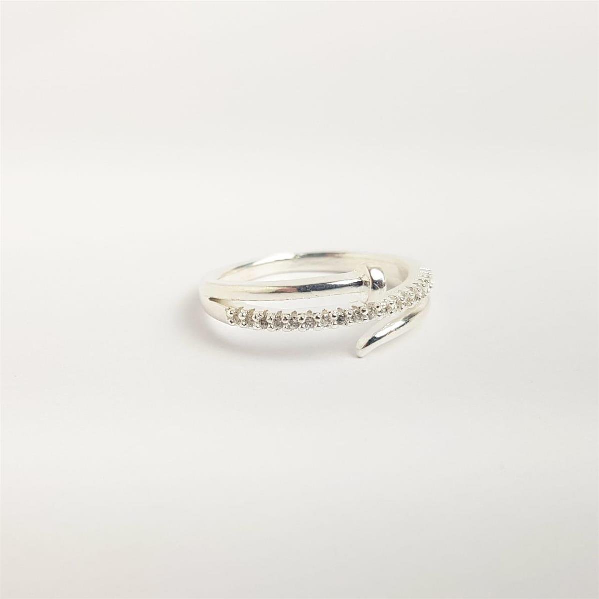 ANEL 3 AROS LISO 1 FILETE CRAVEJADO/ PREGO ENTRELAÇADO | BANHO DE PRATA 