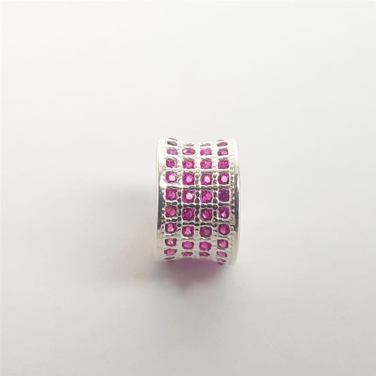 BERLOQUE PASSADOR REDOR ZIRCÔNIA ROSA | PRATA 925