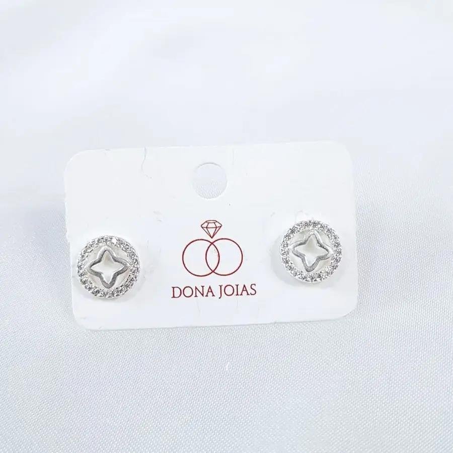 BRINCO ESTRELA CRAVEJADA|1CM|PRATA 925