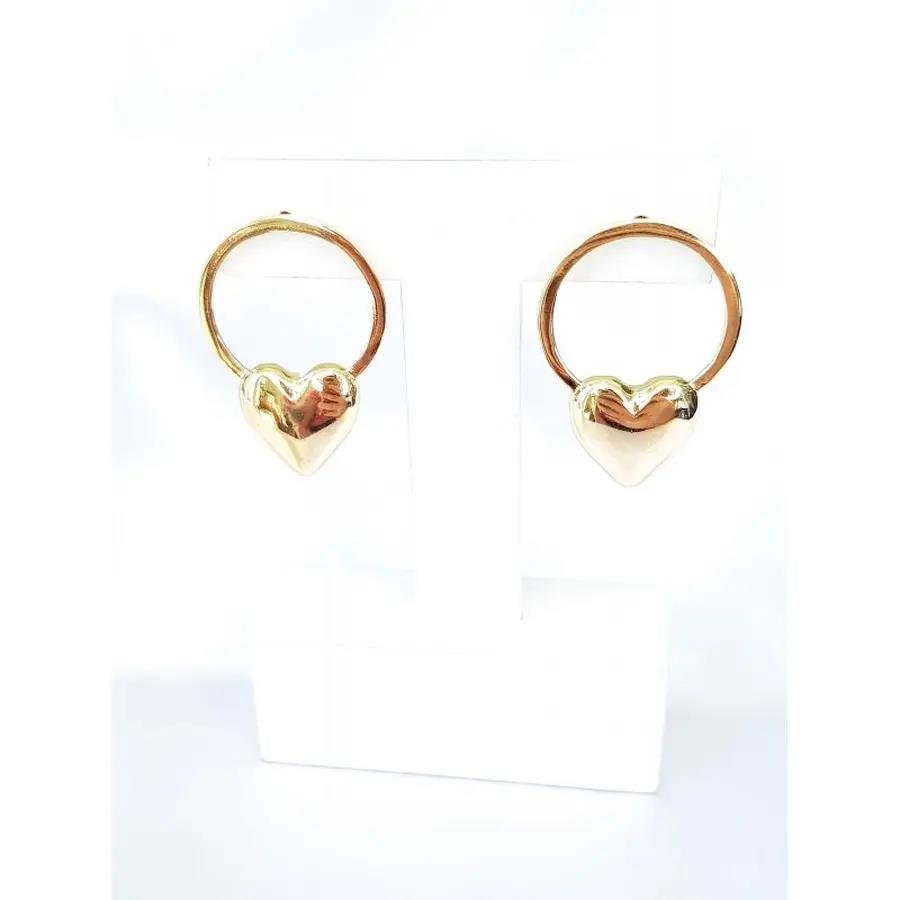 BRINCO CIRCULO CORACAO LISO|BANHADO EM OURO 18K