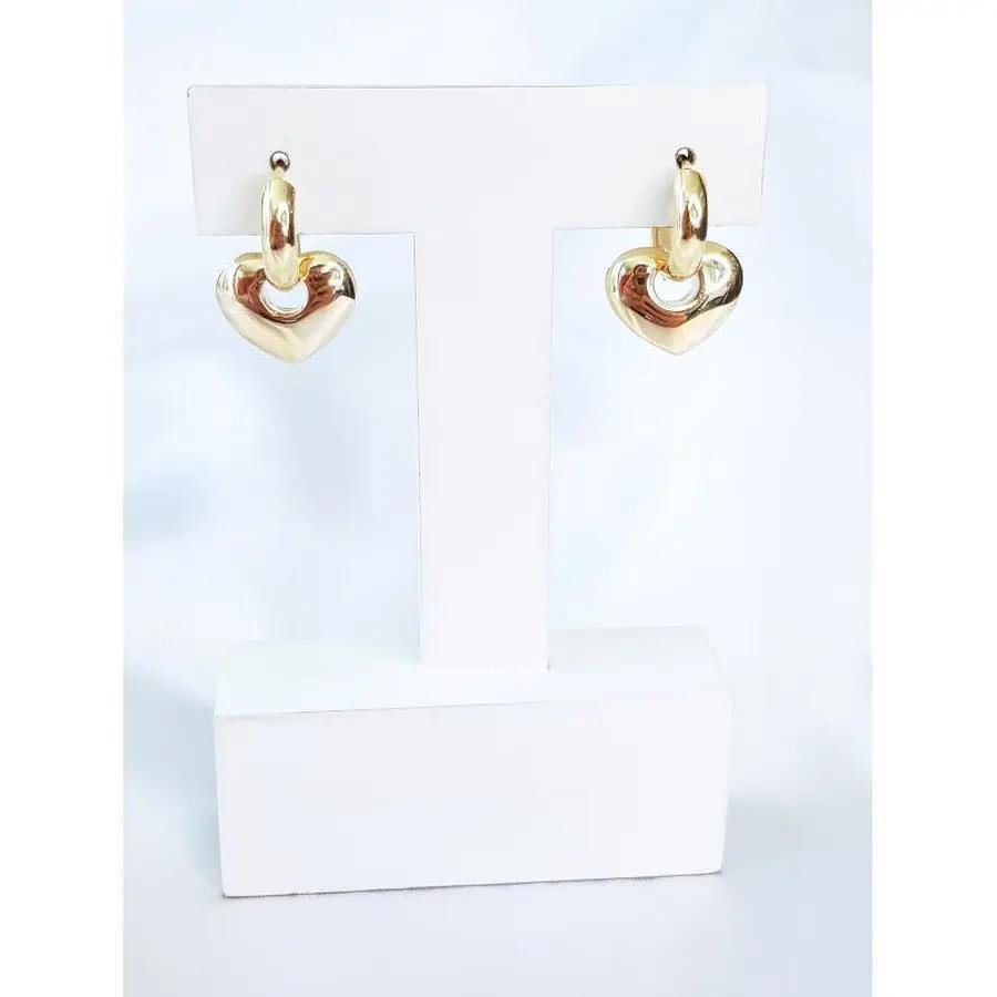 ARGOLA LISA COM PINGENTE CORAÇÃO|BANHADO EM OURO 18K