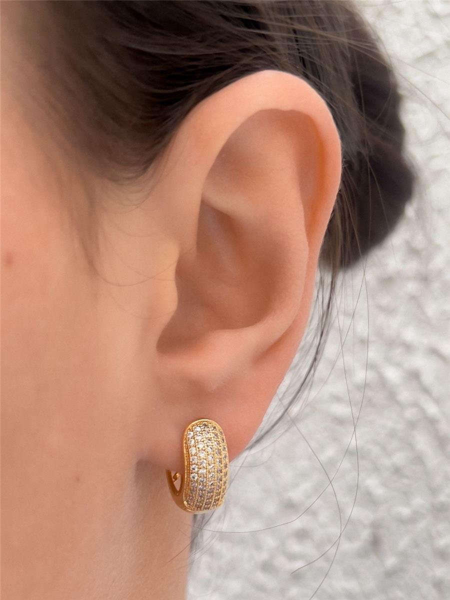 ARGOLA 5 LINHAS MICROCRAVEJDA VAZADA NO VERSO | BANHADO EM OURO 18K