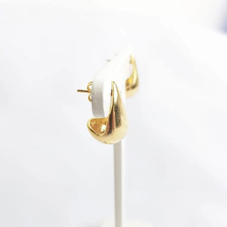 BRINCO GOTA LISA| 1,9CM|BANHADO EM OURO 18K