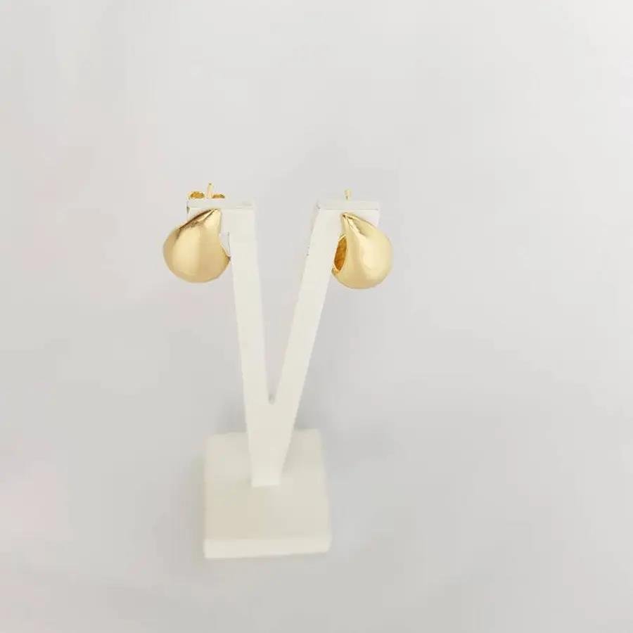 BRINCO GOTA LISA| 1,9CM|BANHADO EM OURO 18K