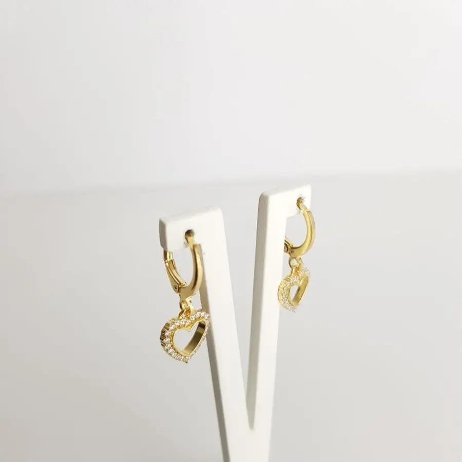 BRINCO ARGOLA CLICK CORACAO VAZADO CRAV|2,5CM|BANHADO EM OURO 18K