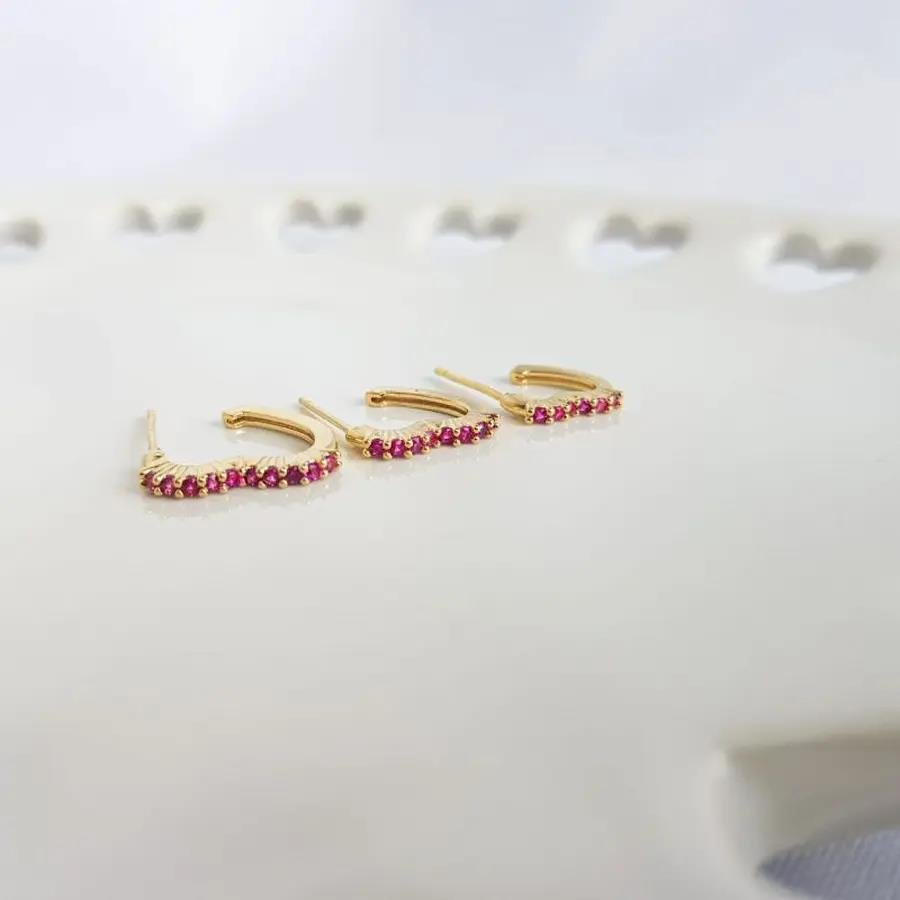 TRIO BRINCOS C/ TARRACHA FORMATO DE CORACAO COLOR