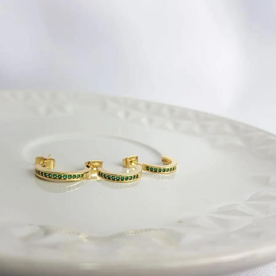 TRIO MEIA ARGOLA GROSSINHA AZUL ROSA E VERDE