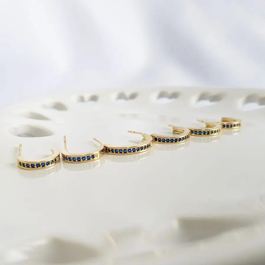 TRIO MEIA ARGOLA GROSSINHA AZUL ROSA E VERDE