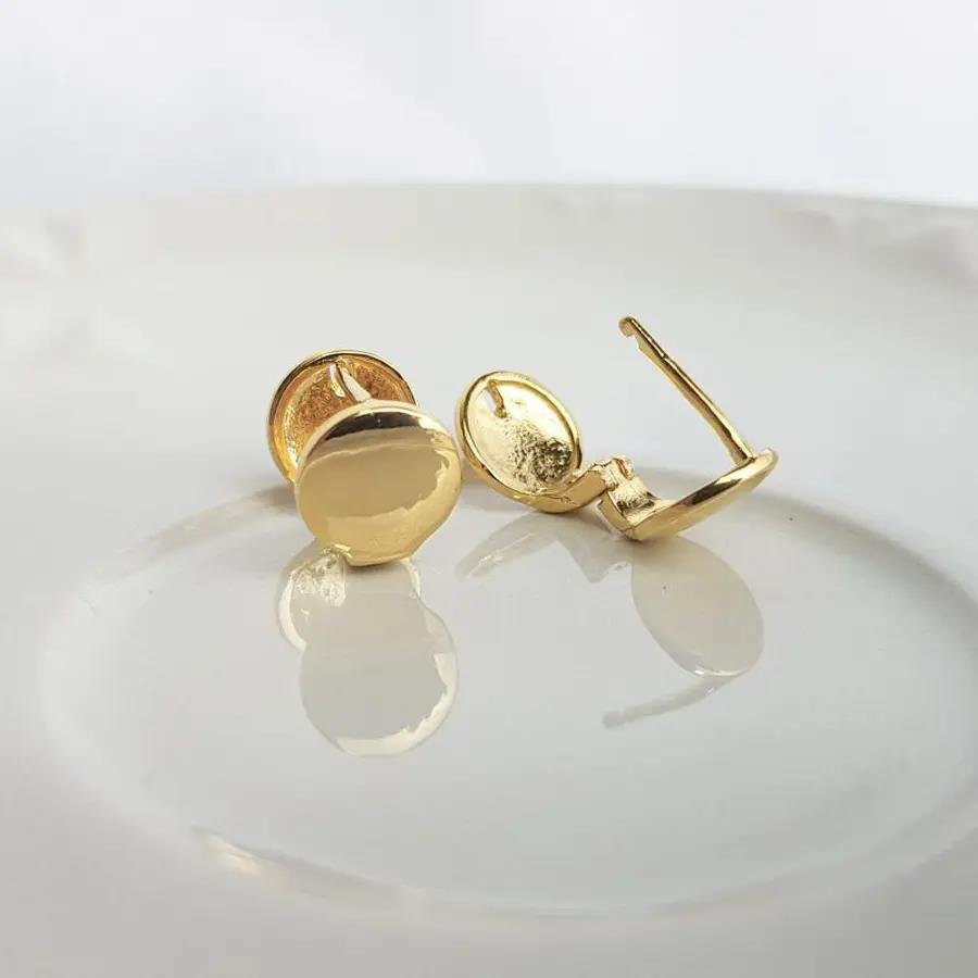 BRINCO ARGOLA FECHO ENCAIXE BOLA LISA|1,2CM|BANHADO EM OURO 18K