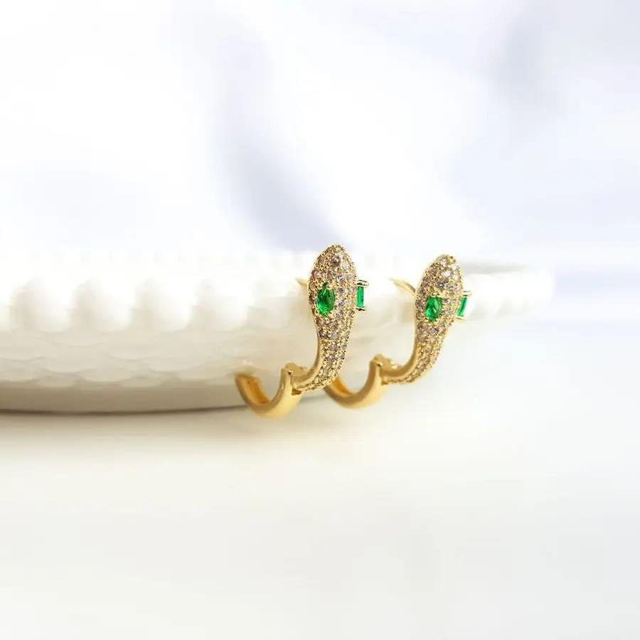 ARGOLA CLICK COBRA CRAV OLHO COLOR|BANHADO EM OURO 18K