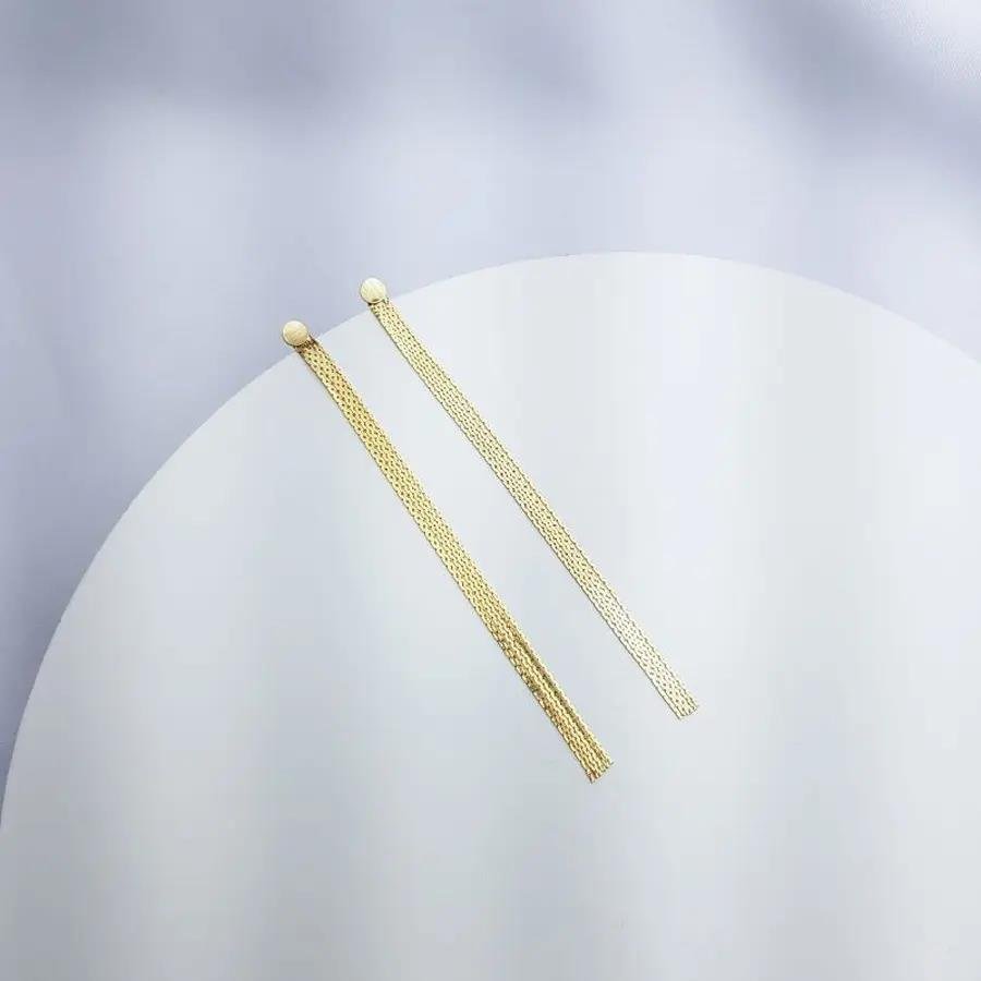 BRINCO BASE REDONDA C FRANJA DOURADA LISA| 11CM|BANHADO EM OURO 18K