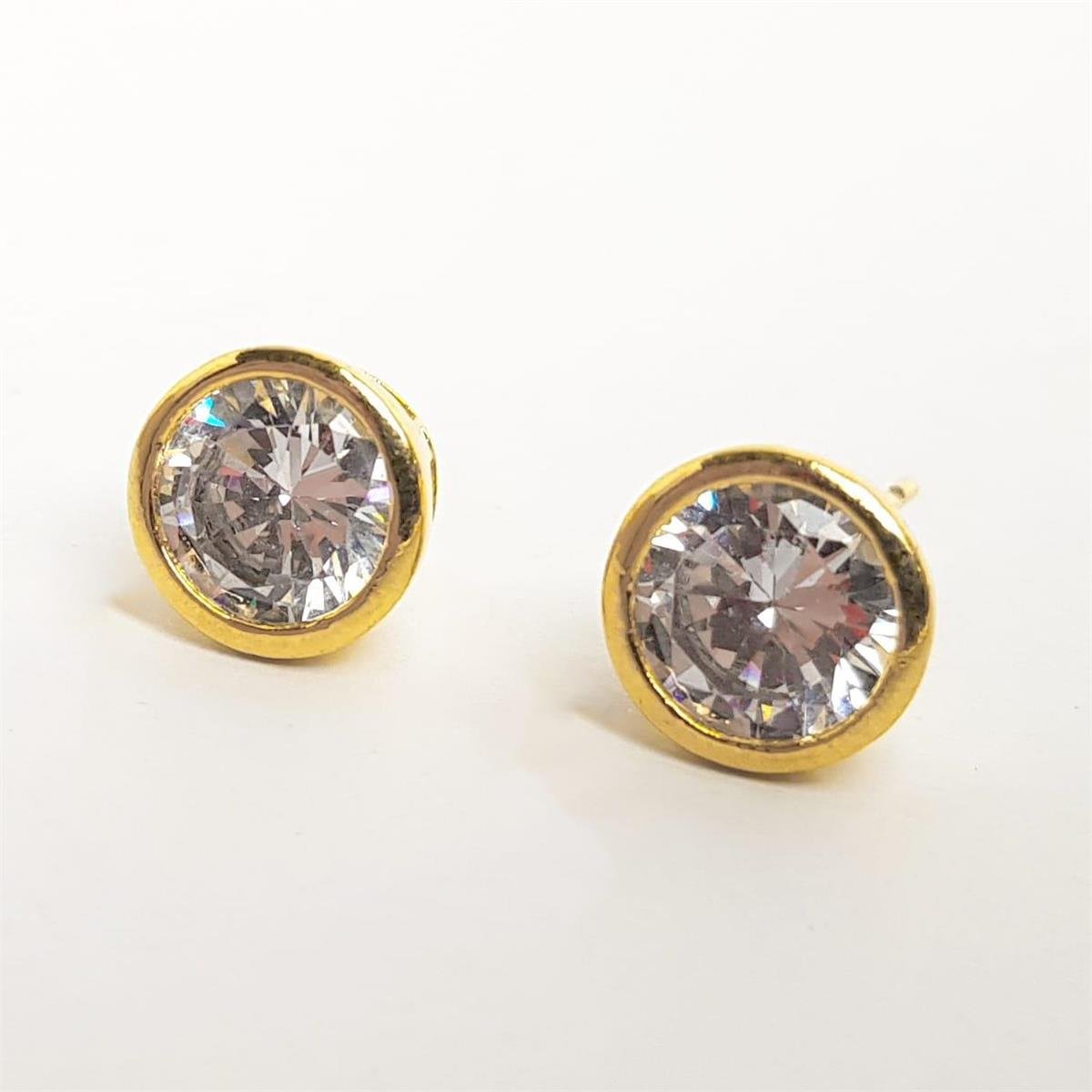 BRINCO PONTO LUZ REDONDO FILETE DOURADO FILETE 9MM | BANHADO EM OURO 18K