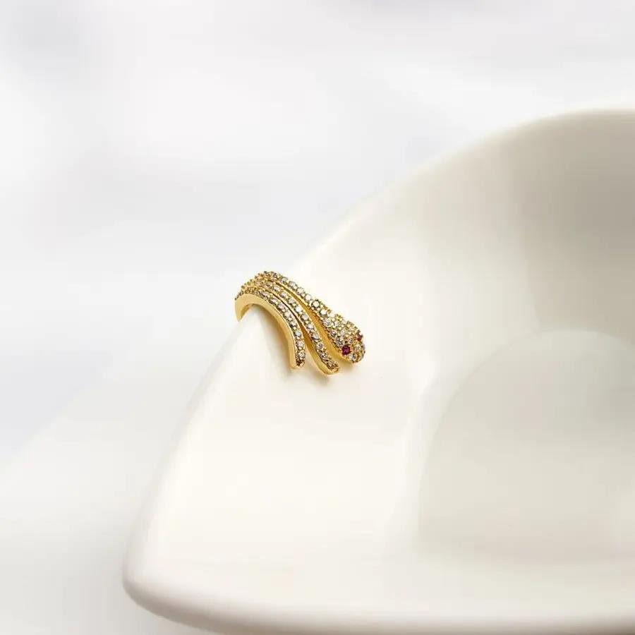 PIERCING FAKE COBRA CRAV E OLHO COLOR|1CM|BANHADO EM OURO 18K