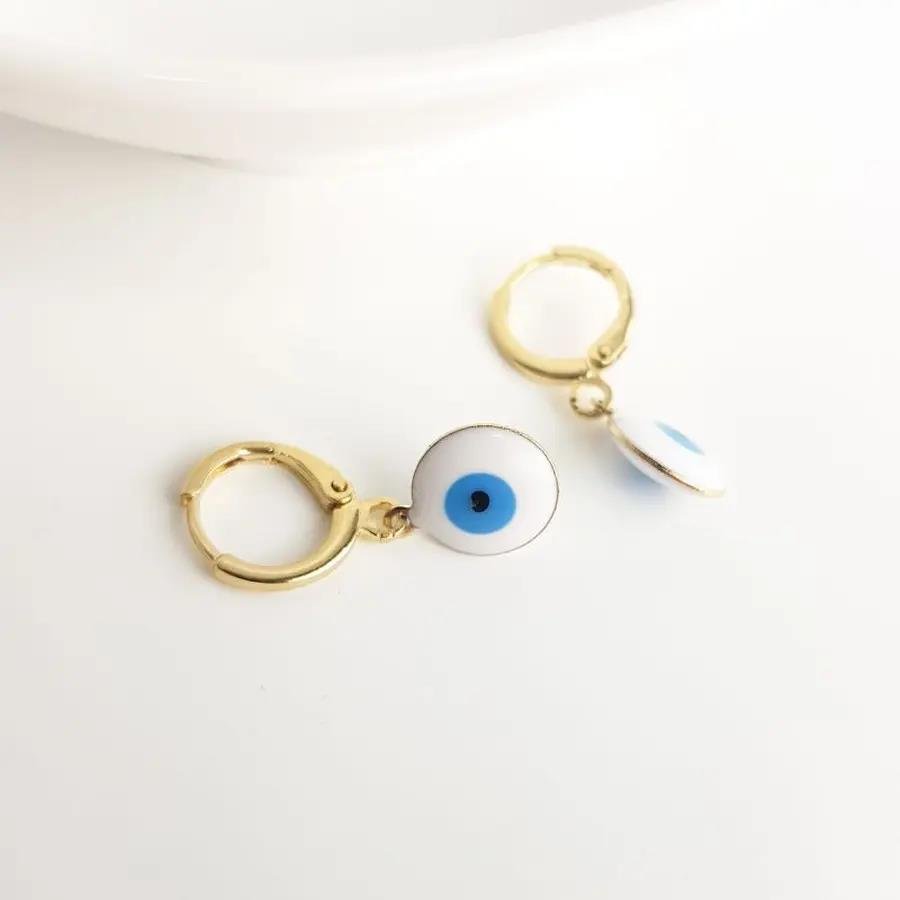 ARGOLA CLICK OLHO GREGO GRANDE| 2,5CM|BANHADO EM OURO 18K