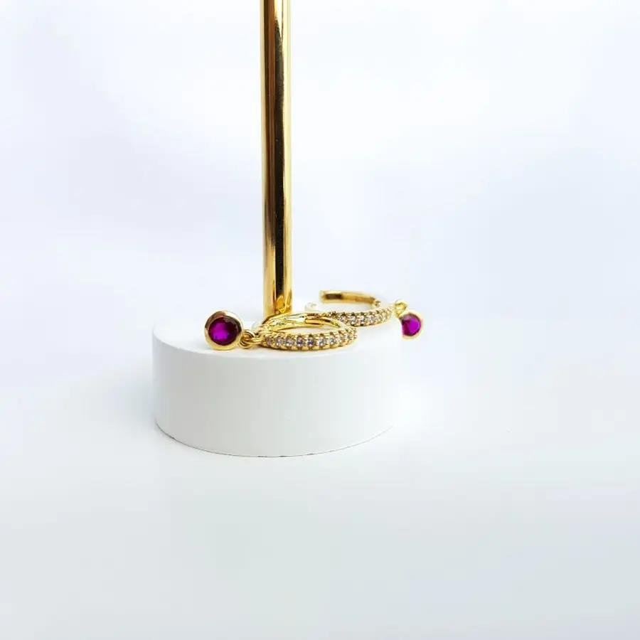 ARGOLA CRAV PG PONTO LUZ COLOR|BANHADO EM OURO 18K