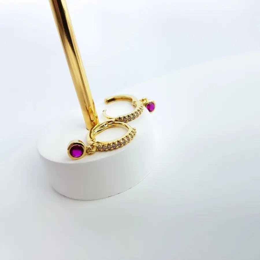 ARGOLA CRAV PG PONTO LUZ COLOR|BANHADO EM OURO 18K