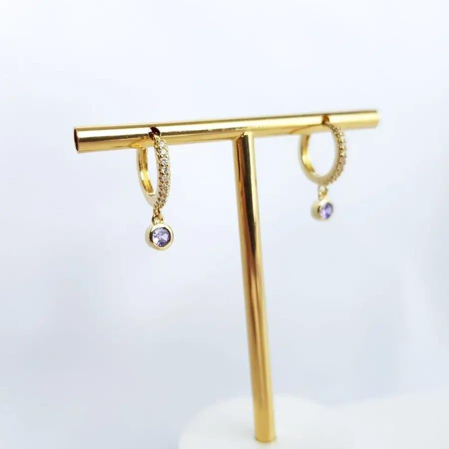 ARGOLA CRAV PG PONTO LUZ COLOR|BANHADO EM OURO 18K