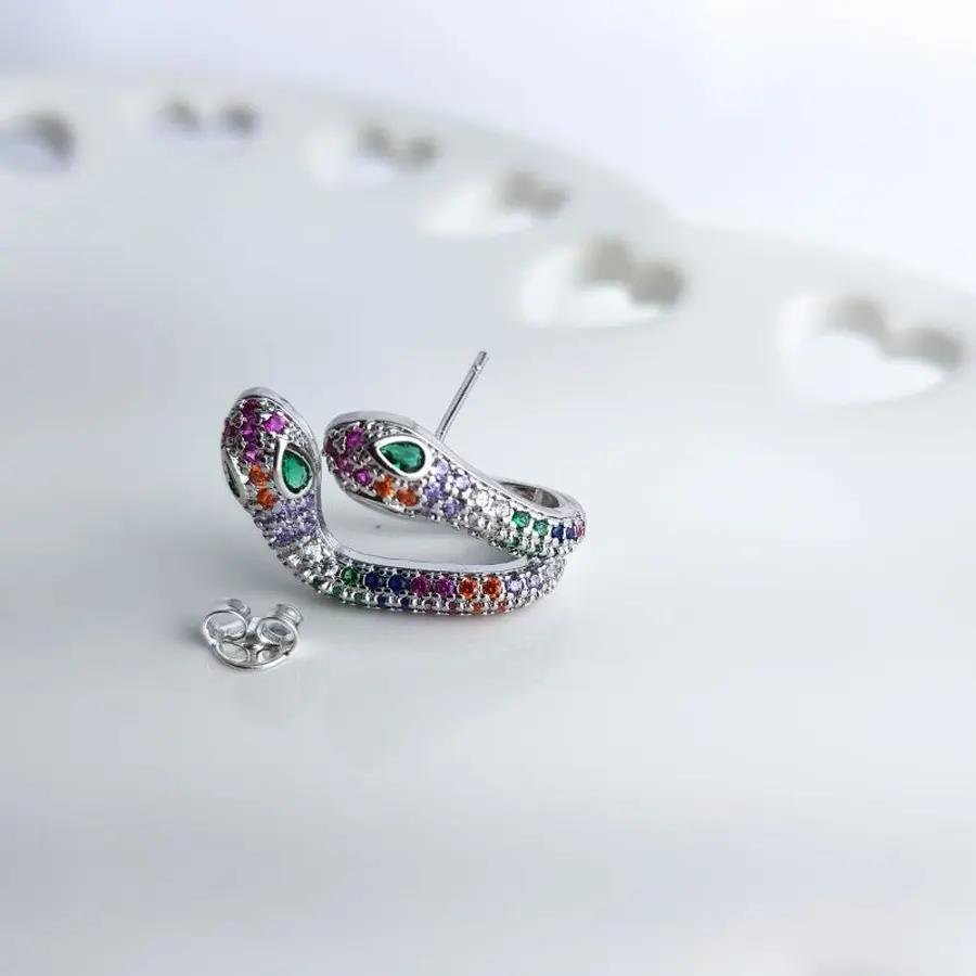 BRINCO COBRA TODA CRAV COLOR |BANHO PRATA