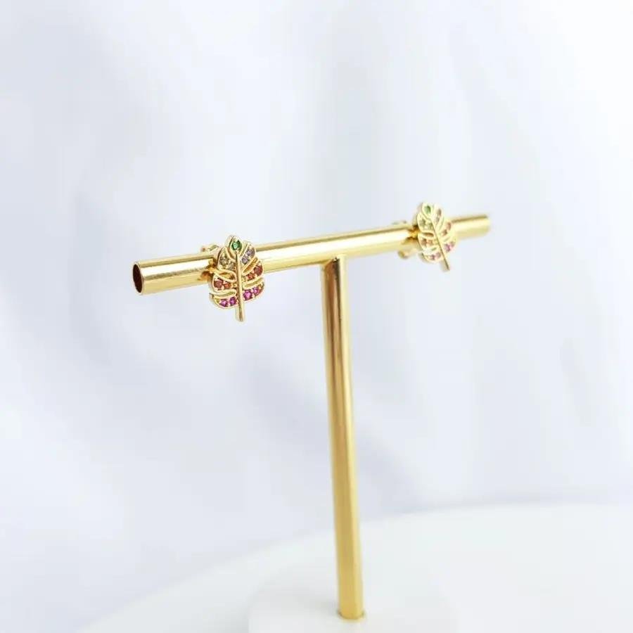 BRINCO FOLHA COSTELA DE ADAO CRAV COLOR/CRISTAL