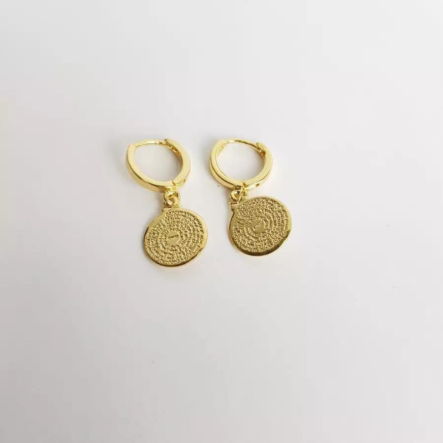 ARGOLA COMPG MEDALHA PAI NOSSO |1,1CM|BANHADO EM OURO 18K