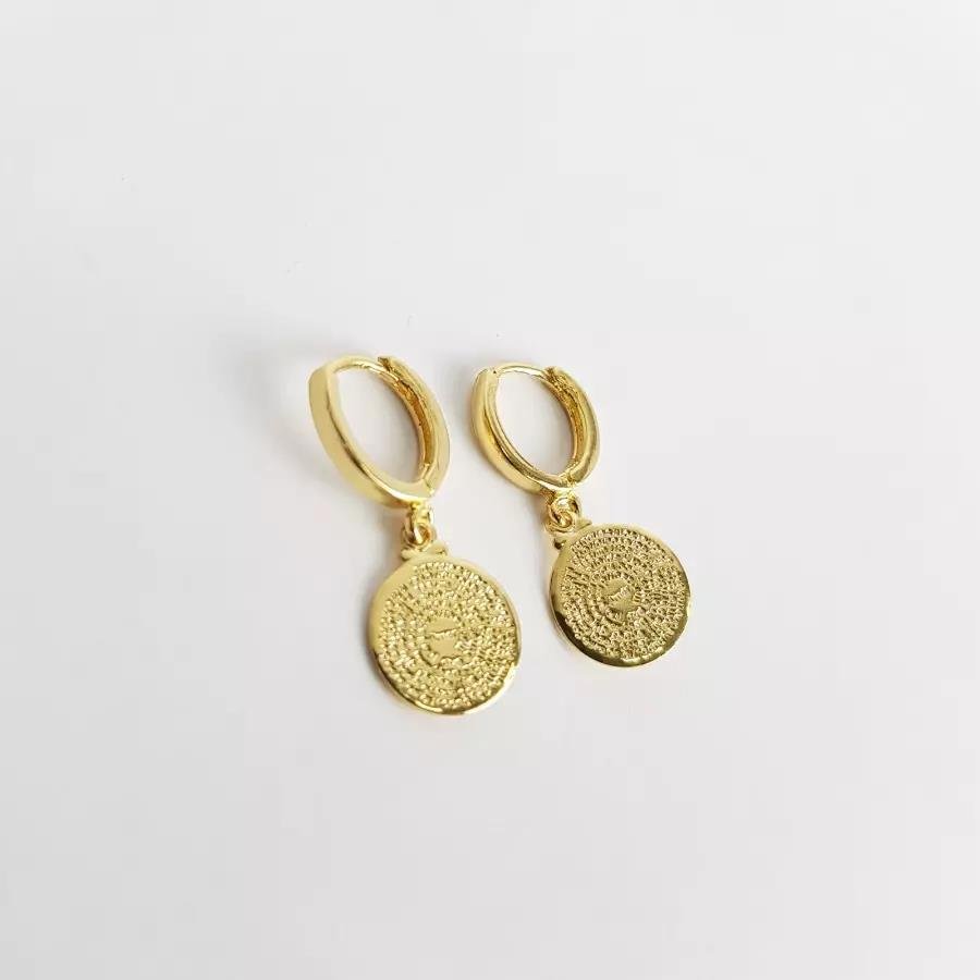 ARGOLA COMPG MEDALHA PAI NOSSO |1,1CM|BANHADO EM OURO 18K